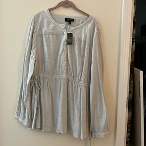 Cute summer tunic with drawstring waist in front. Stripes